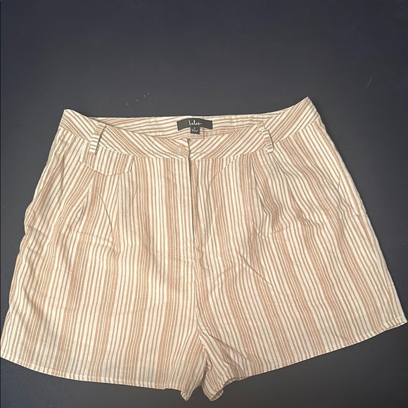 Lulus Pants - Lulu's Tan Striped Women's Shorts